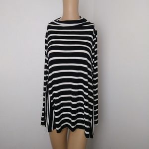 LOFT striped mock neck top